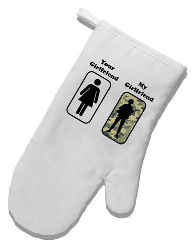 Your Girlfriend My Girlfriend Military White Printed Fabric Oven Mitt by TooLoud-Oven Mitt-TooLoud-White-Davson Sales