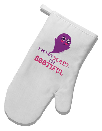 BOOtiful Ghost Purple White Printed Fabric Oven Mitt-Oven Mitt-TooLoud-White-Davson Sales