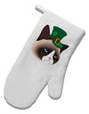 Leprechaun Disgruntled Cat White Printed Fabric Oven Mitt-Oven Mitt-TooLoud-White-Davson Sales