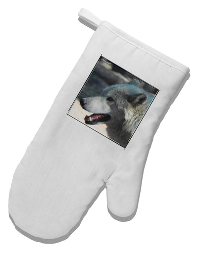 White Wolf Face White Printed Fabric Oven Mitt-Oven Mitt-TooLoud-White-Davson Sales