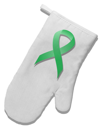 Celiac Disease Awareness Ribbon - Light Green White Printed Fabric Oven Mitt-Oven Mitt-TooLoud-White-Davson Sales