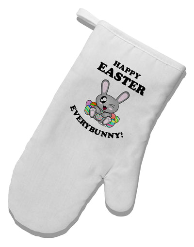 Happy Easter Everybunny White Printed Fabric Oven Mitt-Oven Mitt-TooLoud-White-Davson Sales