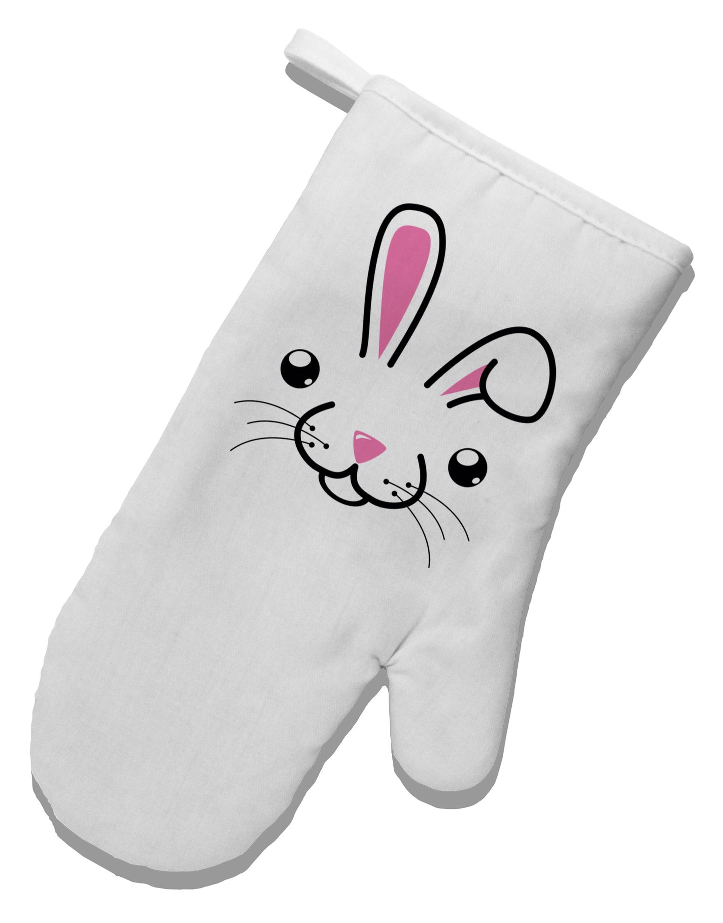 Cute Bunny Face White Printed Fabric Oven Mitt-Oven Mitt-TooLoud-White-Davson Sales