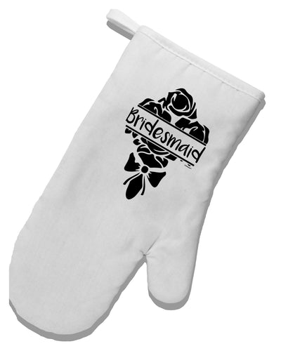 TooLoud Bridesmaid Bouquet Silhouette White Printed Fabric Oven Mitt-OvenMitts-TooLoud-Davson Sales