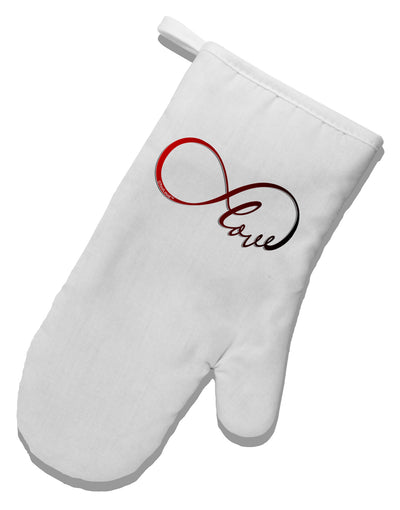 Infinite Love White Printed Fabric Oven Mitt-Oven Mitt-TooLoud-White-Davson Sales