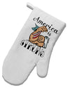 TooLoud America is Strong We will Overcome This White Printed Fabric Oven Mitt-OvenMitts-TooLoud-Davson Sales