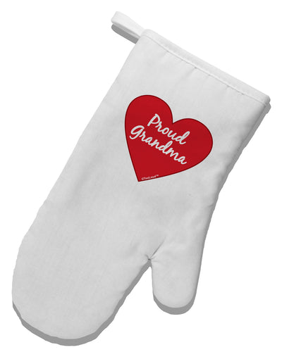 Proud Grandma Heart White Printed Fabric Oven Mitt by TooLoud-Oven Mitt-TooLoud-White-Davson Sales