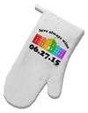 Love Always Wins with Date - Marriage Equality White Printed Fabric Oven Mitt-Oven Mitt-TooLoud-White-Davson Sales