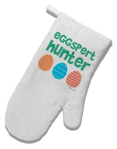 Eggspert Hunter - Easter - Green White Printed Fabric Oven Mitt by TooLoud-Oven Mitt-TooLoud-White-Davson Sales