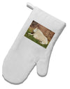 Relaxing Ram White Printed Fabric Oven Mitt-Oven Mitt-TooLoud-White-Davson Sales