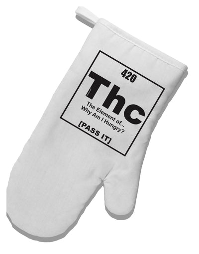 420 Element THC Funny Stoner White Printed Fabric Oven Mitt by TooLoud-Oven Mitt-TooLoud-White-Davson Sales