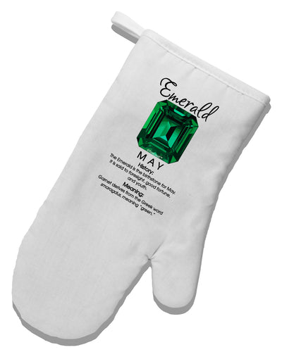 Birthstone Emerald White Printed Fabric Oven Mitt by TooLoud-Oven Mitt-TooLoud-White-Davson Sales