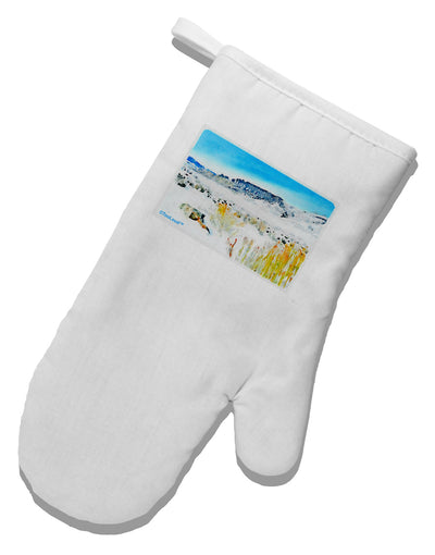 CO Snow Scene Watercolor White Printed Fabric Oven Mitt-Oven Mitt-TooLoud-White-Davson Sales