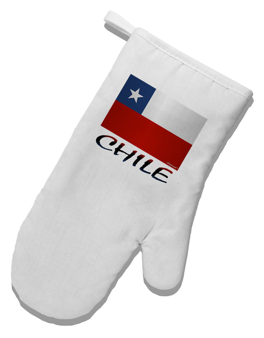 Chile Flag White Printed Fabric Oven Mitt-Oven Mitt-TooLoud-White-Davson Sales