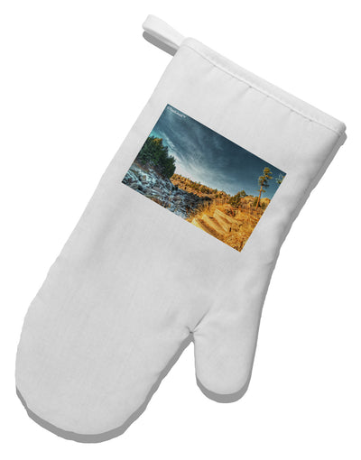 Castlewood Canyon White Printed Fabric Oven Mitt-Oven Mitt-TooLoud-White-Davson Sales