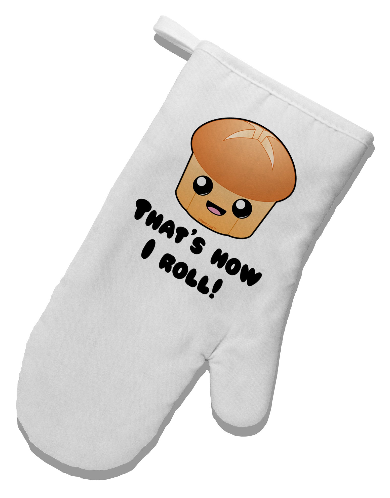 How I Roll Cute Roll White Printed Fabric Oven Mitt-Oven Mitt-TooLoud-White-Davson Sales
