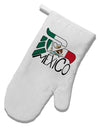 Mexico Eagle Symbol - Mexican Flag - Mexico White Printed Fabric Oven Mitt by TooLoud-Oven Mitt-TooLoud-White-Davson Sales