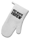 Red White and Brew White Printed Fabric Oven Mitt by TooLoud-Oven Mitt-TooLoud-White-Davson Sales