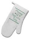 Happy St Patricks Day Clovers White Printed Fabric Oven Mitt-Oven Mitt-TooLoud-White-Davson Sales