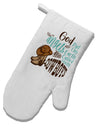TooLoud God put Angels on Earth and called them Cowboys White Printed Fabric Oven Mitt-OvenMitts-TooLoud-Davson Sales
