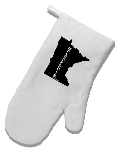 Minnesota - United States Shape White Printed Fabric Oven Mitt-Oven Mitt-TooLoud-White-Davson Sales