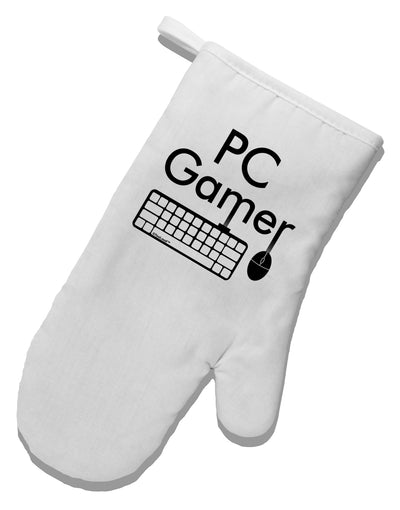 PC Gamer BnW White Printed Fabric Oven Mitt by TooLoud-Oven Mitt-TooLoud-White-Davson Sales