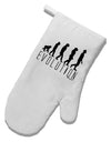 Evolution of Man White Printed Fabric Oven Mitt by TooLoud-Oven Mitt-TooLoud-White-Davson Sales