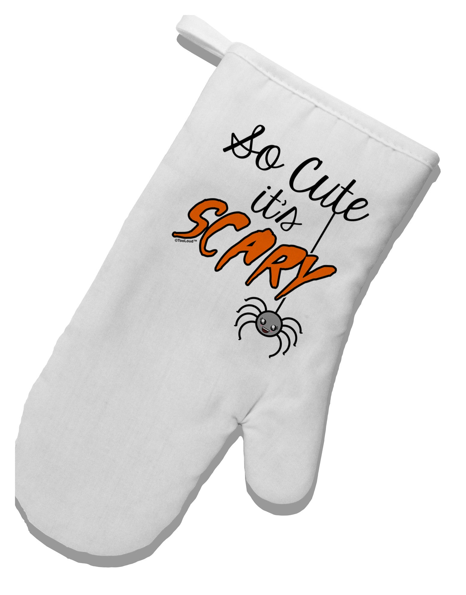 So Cute It's Scary White Printed Fabric Oven Mitt by TooLoud-Oven Mitt-TooLoud-White-Davson Sales