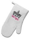 Proud Navy Wife White Printed Fabric Oven Mitt-Oven Mitt-TooLoud-White-Davson Sales