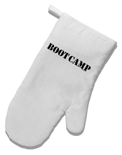 Bootcamp Military Text White Printed Fabric Oven Mitt-Oven Mitt-TooLoud-White-Davson Sales