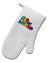 I Heart My Boyfriend - Rainbow White Printed Fabric Oven Mitt-Oven Mitt-TooLoud-White-Davson Sales