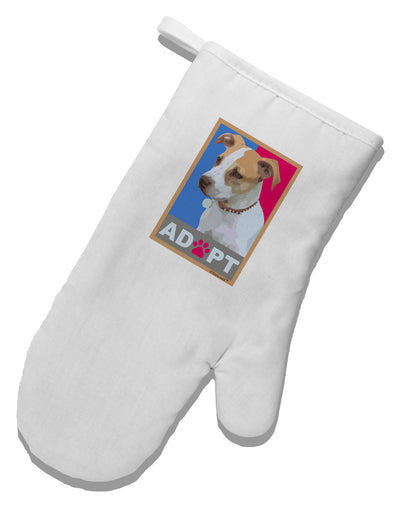 Adopt Cute Puppy Cat Adoption White Printed Fabric Oven Mitt-Oven Mitt-TooLoud-White-Davson Sales