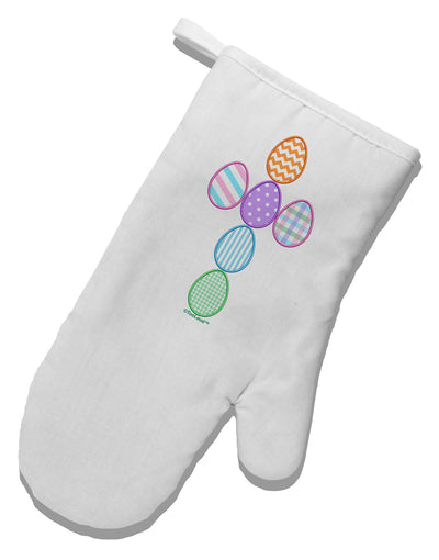 Easter Egg Cross Faux Applique White Printed Fabric Oven Mitt-Oven Mitt-TooLoud-White-Davson Sales