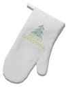 Merry Christmas Sparkles White Printed Fabric Oven Mitt-Oven Mitt-TooLoud-White-Davson Sales