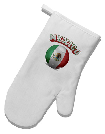 Soccer Ball Flag - Mexico White Printed Fabric Oven Mitt-Oven Mitt-TooLoud-White-Davson Sales