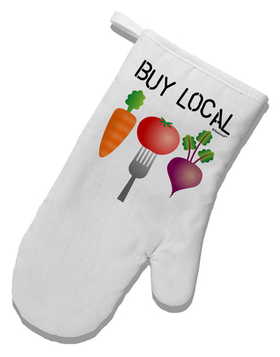 Buy Local - Vegetables Design White Printed Fabric Oven Mitt-Oven Mitt-TooLoud-White-Davson Sales