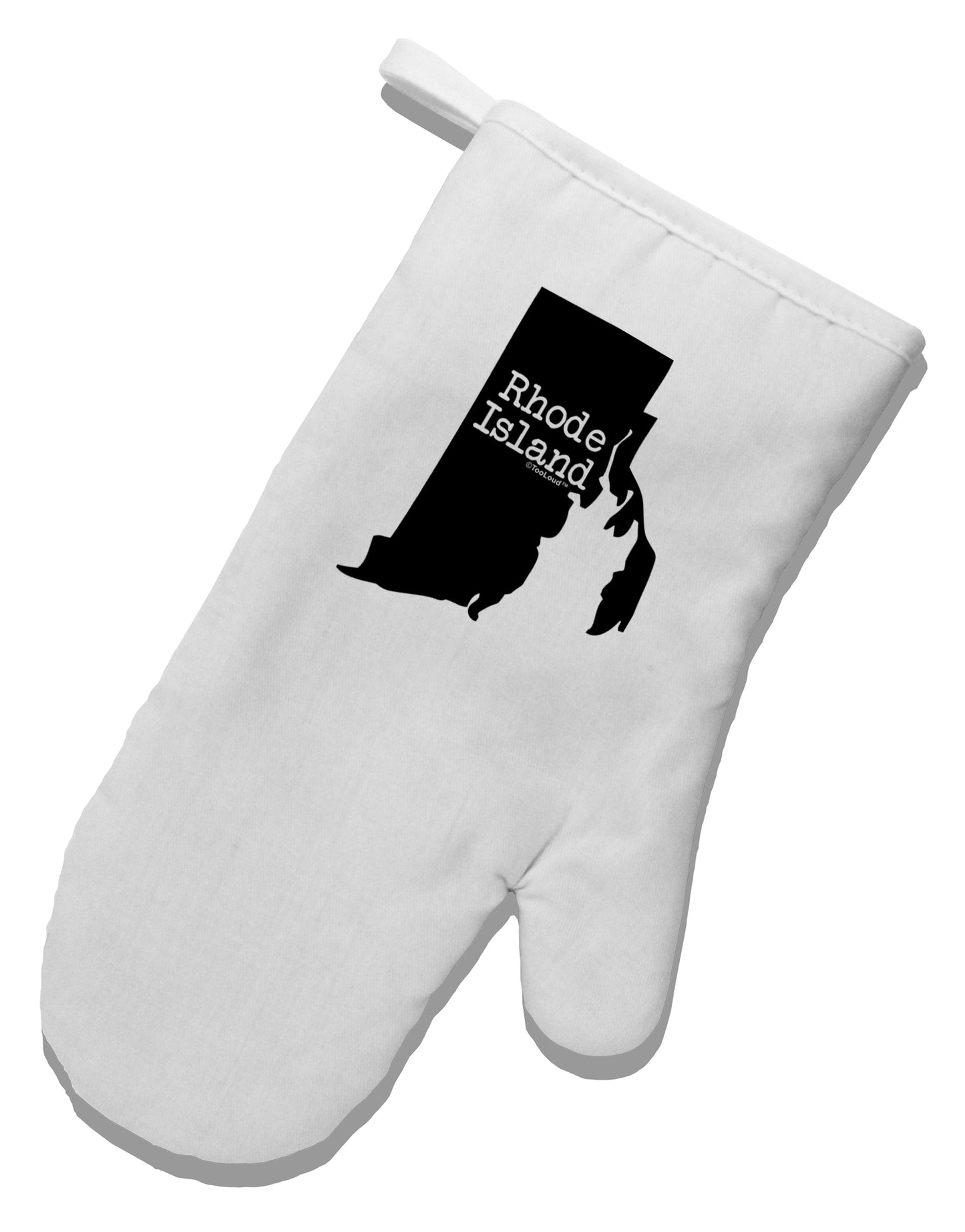 Rhode Island - United States Shape White Printed Fabric Oven Mitt by TooLoud-Oven Mitt-TooLoud-White-Davson Sales