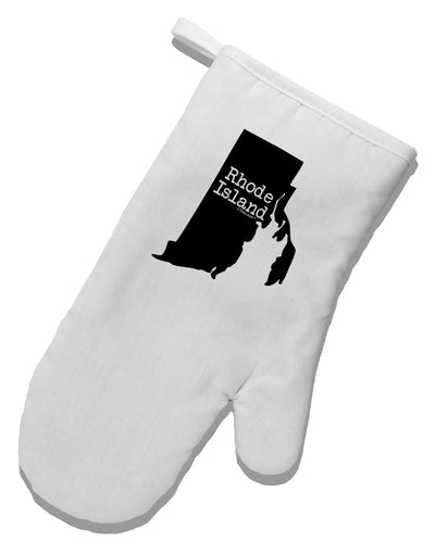 Rhode Island - United States Shape White Printed Fabric Oven Mitt by TooLoud-Oven Mitt-TooLoud-White-Davson Sales