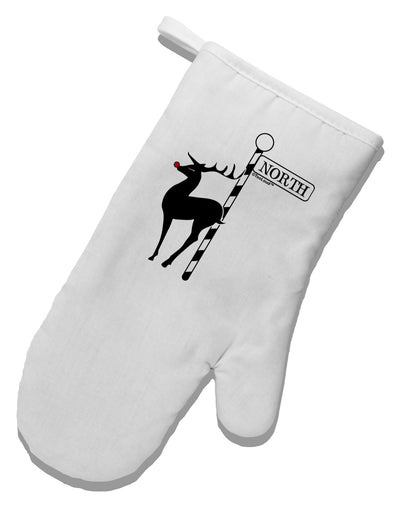 Rudolf the Ratchet Reindeer White Printed Fabric Oven Mitt-Oven Mitt-TooLoud-White-Davson Sales