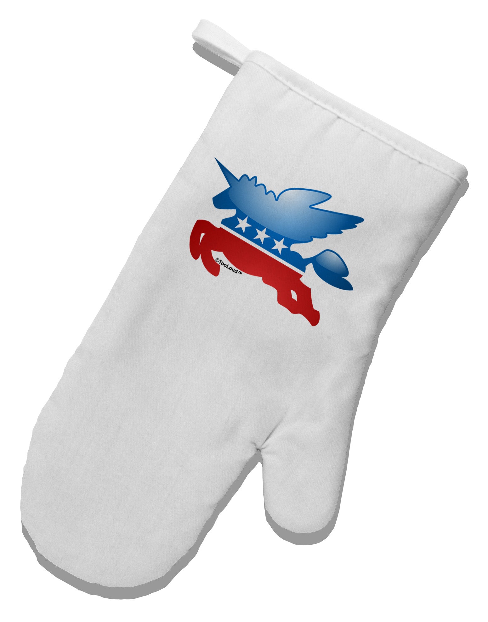 TooLoud Unicorn Political Symbol White Printed Fabric Oven Mitt-Oven Mitt-TooLoud-White-Davson Sales