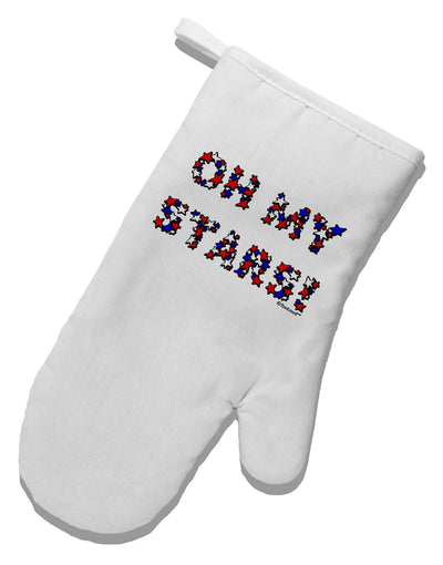 Oh My Stars Patriotic Design White Printed Fabric Oven Mitt by TooLoud-Oven Mitt-TooLoud-White-Davson Sales