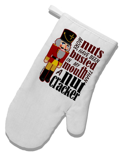 More Nuts Busted - My Mouth White Printed Fabric Oven Mitt by TooLoud-TooLoud-White-Davson Sales