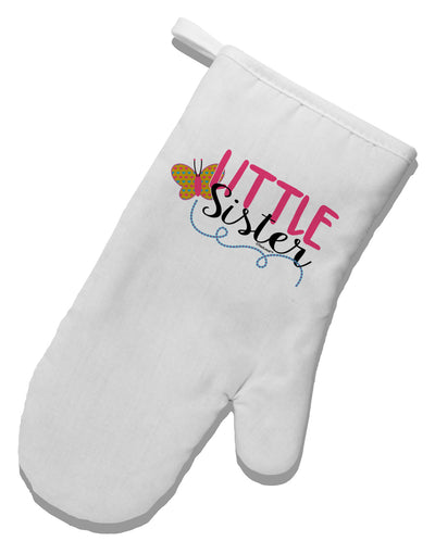 Little Sister White Printed Fabric Oven Mitt-Oven Mitt-TooLoud-White-Davson Sales