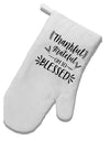 TooLoud Thankful grateful oh so blessed White Printed Fabric Oven Mitt-OvenMitts-TooLoud-Davson Sales