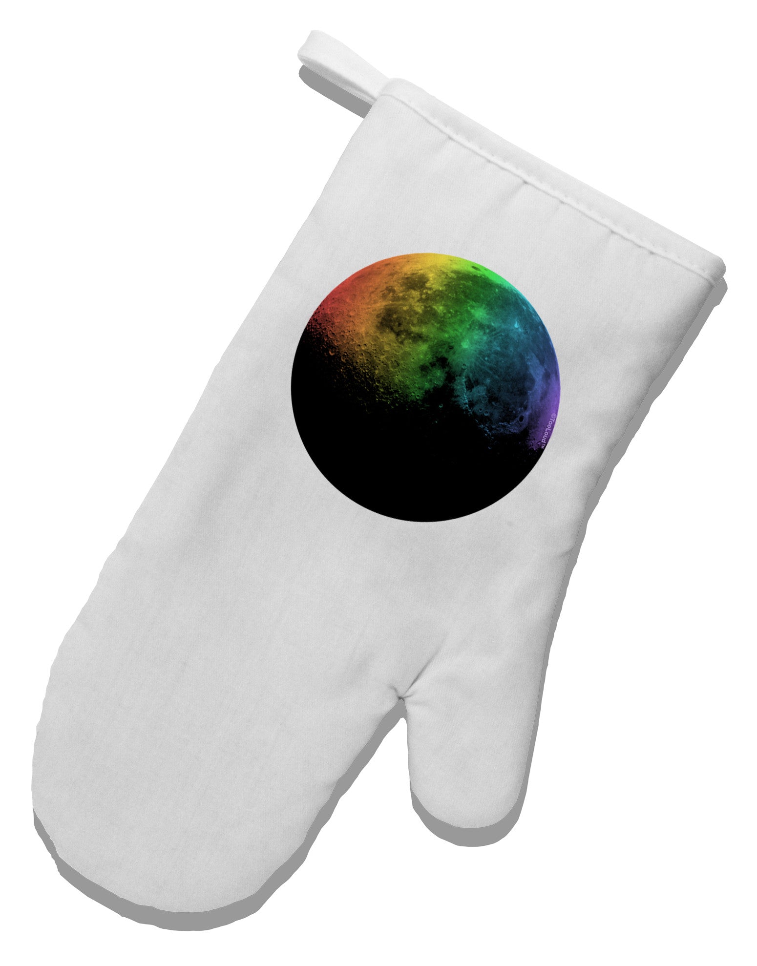 Rainbow Moon White Printed Fabric Oven Mitt-Oven Mitt-TooLoud-White-Davson Sales