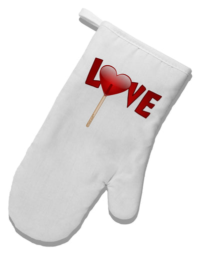 Love Lollipop White Printed Fabric Oven Mitt-Oven Mitt-TooLoud-White-Davson Sales