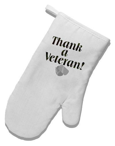 Thank A Veteran White Printed Fabric Oven Mitt-Oven Mitt-TooLoud-White-Davson Sales