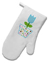 Easter Tulip Design - Blue White Printed Fabric Oven Mitt by TooLoud-Oven Mitt-TooLoud-White-Davson Sales