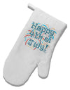 Happy 4th of July - Fireworks Design White Printed Fabric Oven Mitt-Oven Mitt-TooLoud-White-Davson Sales