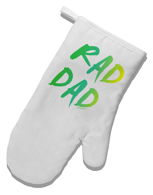 Rad Dad Design - 80s Neon White Printed Fabric Oven Mitt-Oven Mitt-TooLoud-White-Davson Sales